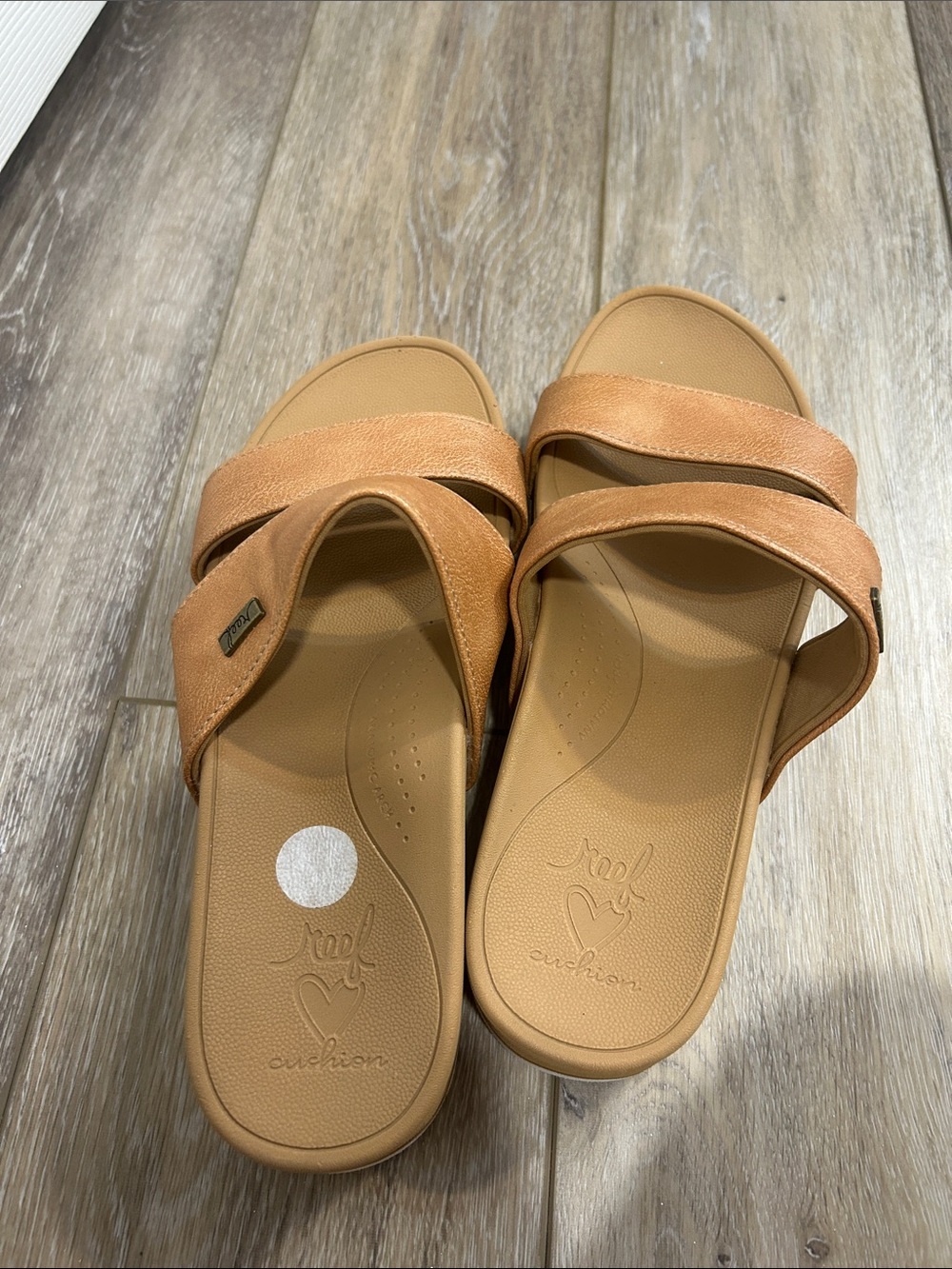Reef Women's Cognac Double-Strap Slide Sandals